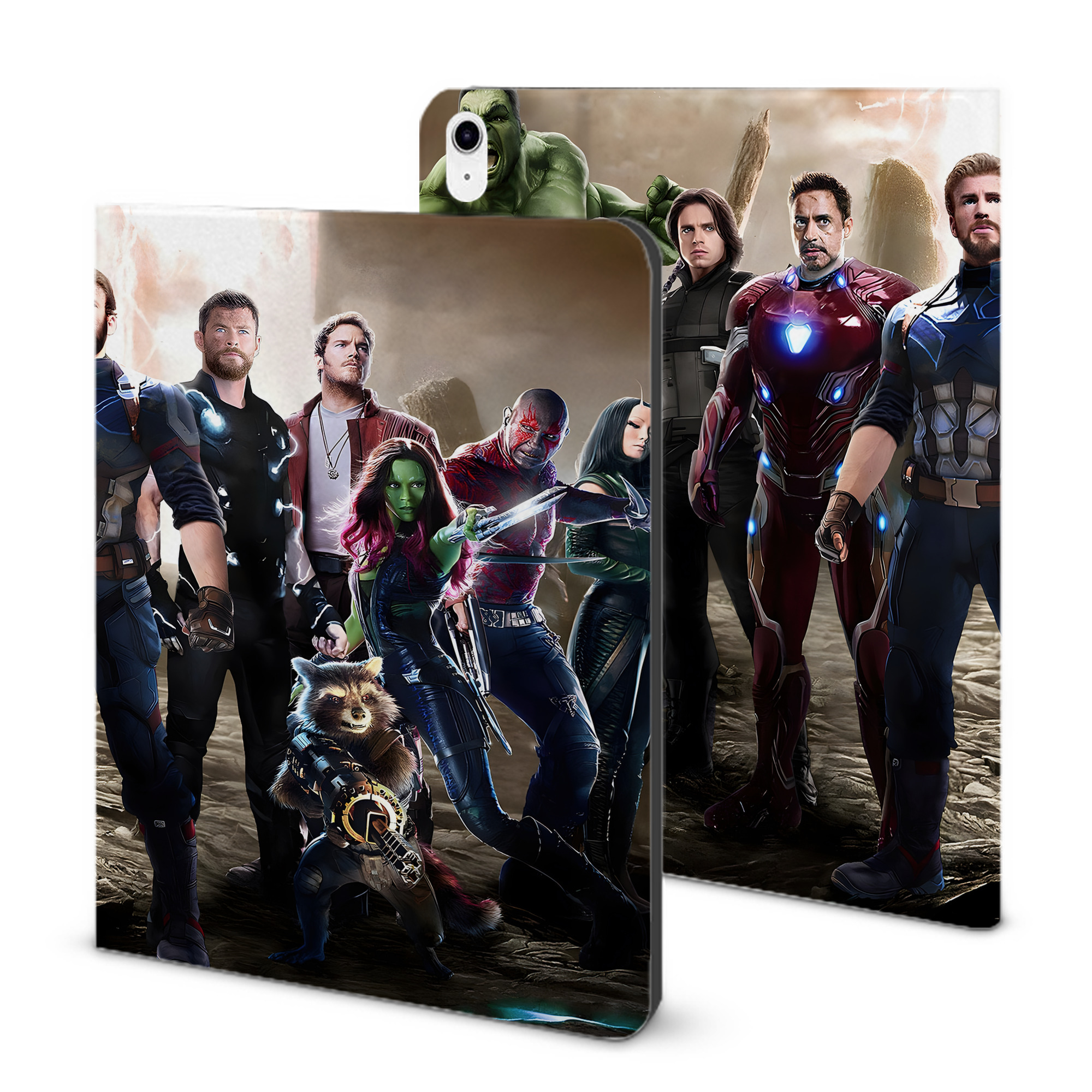 （画像用） アベンジャーズ The Avengers IPad ケース ブック型 PUレザー TPU 耐衝撃 軽量 薄型 ペン収納なし 全面保護 IPad 各モデル対応